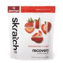 SKRATCH Labs Recover- Sport Drink Mix 124; Kompletní mléčný protein s sacharidy, Electrolytes, a Probiotika 124; Post Workout Powder 124; Jahody + krém