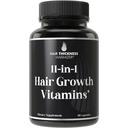 11-in-1 Vegan růst vlasů Vitamíny pro hubnutí a křehké vlasy - Pokročilý vitamin komplex s 5000mcg Biotin, dýňová semena, zinek. Podporuje silnější, Healthier- Looking Skalp pro ženy a muže