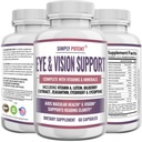 Lutein & Zeaxanthin Oční Zdraví doplňky pro dospělé, přírodní oko & Vision Formule w / vitamín A, Lutein, Zeaxanthin, Bilberry Extract, Eyebright & Lycopen pro Retina & Lens 60 Caps