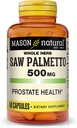 MASON NATURAL Saw Palmetto 500 mg, podporuje Prostate Health & Urinary Function, 60 Kapsle