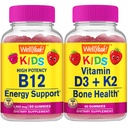 WellYeah Vitamin B12 Děti + Vitamin D3 + K2 Děti, Gummies Bundle - Velký Ochutnávka, Vitamin dodatek, Lepek zdarma, GMO zdarma, Žvýkací Gummy