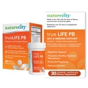 NatureCity True- Life- PB Stabilní Blend Prebiotika a Probiotika pro ženy a muže - Digestivní Gut Zdravotní doplňky pro ženy a muže - Mléko zdarma - (30 Veggie Kapsle)