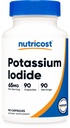 Nutricost Iodid draselný (KI), 90 Kapsle, 65mg Iodid draselný Per Serving, Vegetarian, Non- GMO & gluten zdarma