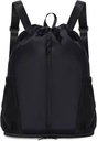 sportovní nový Drawstring Backpack Sportovní tělocvična Bag s obuví Compartment, String Backpack cinch pro ženy muže, vodotěsný Drawstring Taška pro cvičení Cestování, Lehké, Černá, Patent Čekající