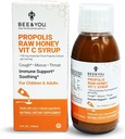 BEE a vy Propolis Extract Cough Syrup w / vitamín C, Soothing Honey, Přírodní imunitní podpora, Sore Throat Relief, Antioxidanty, pro děti a dospělé, 5 Fl Oz, pro muže a ženy