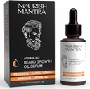 NOURISH MANTRA - Advanced Beard Growth Oil Sérum 124; Vyrobeno s Redensyl, Capilia Longa, Argan Oil, Vitamin E a Jojoba Oil pro Fuller, Silnější a zdravější Beard Růst 124; Beard Oil Serum pro muže 124; 30 ml
