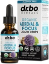 Adrenal Supplies Liquid Drops - Organic Adrenal and Focus Appendix, Cortisol Manager Adaptogen Dospělí, Ginkgo Biloba pro děti klid - Přírodní mozek a paměť únava Stress Pozor 1oz