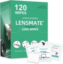 Lensmate 120 Count Lens Wipes for Eyeggles, Pre- Moisted & Indically Wrapped Eyeglass Wipes, Lens Cleaning Wipes for Eyeggles, Sluneční brýle, brýle a objektivy kamery