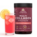 Starověká výživa Kolagen Peptidy Powder, Multi kolagen Protein, Ženy a muži, Vitamin C, Probiotika, Hydrolyzované kolagen, Podporuje pleť, Sponky, Gut zdraví, Strawberry Lemonade, 24 Služeb
