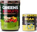 Nutrology Green & Fruits Powder- přirozeně sourced Superfood, Chocolate (30 Servings) BCAA Natural, Plant Based BCAA Powder, Lemonade Flavor (30 Servings)