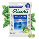 Ricola Max Cool Menthol Nasal Care velký pytel 124; Kašel Suppressant kapky 124; Dual Action Liquid Center 124; Soothing Long- Lasting Relief - 34 Počet (balení po 1)