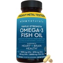 Viva Naturals Triple Strength Omega 3 Fish Oil Pills - 2500 mg High-potency Formule s 2250 mg Omega 3 mastné kyseliny (včetně EPA, DHA, DPA) ve formě rTG pro absorpci - IFOS Certified, 90 Softgels