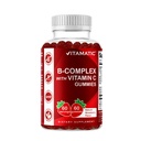 Vitamatický vitamin B Komplexní gumy s vitaminem C & Inositol - Přírodní jahodová lahůdka - 60 Gumy (1 lahvička)