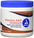 Dynarex Vitamíny A & D Mast, Mast s vitamínem A a vitamín D Protective, pro Diaper Vyrážka a discomform, bílá, 15 oz Jar