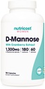 Nutricost D- Mannose s Cranberry Extract pro ženy 1300mg 180 Kapsle
