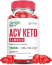 Simpli Health Keto ACV Gummies Advanced Formule 1000MG Keto Gummies Apple Cider Ocet Vyrobeno s granátovou řepou Juice Powder B12 Vegan Non GMO 60 Gummys