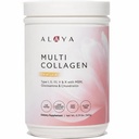 Alaya Multi Collagen Powder - typ I, II, III, V, X Hydrolyzované Collagen Peptides Protein Powder Dodatek s MSM + GC (Vanilla)