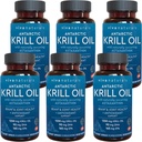 Viva Naturals Antarktida Krill Oil 1250 mg, Omega 3 EPA DHA a Astaxanthin, Společná podpora a dodatek mozku s antioxidačními vlastnostmi, No Fishy After taste (Balení po 6)