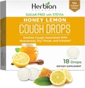 HERBION Naturals Kašel Kašel Kašel, Sugar- Volný s Stevia, Dietní dodatek, uklidňuje kašel, pro dospělé a děti nad 6 let, 25 Kašel Každý (18 Počet (balení po 1), Med Lemon)