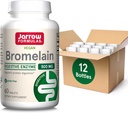 Jarrow Difficias Bromelain Tablety, 500 mg Dietní dodatek pro proteinové trávení, 60 Tablet, 60 denní zásoba, (balení po 12)