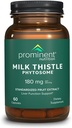 Prominentní nutriční mléko Thistle Phytosome, Klinicky zkoumaný silifos Thistle extrakt pro funkci jater, Detox, a Cleanse Support, Standardizované na 29% Sylibin, 180 mg, 60 Kapsle -1 Balení