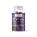 Elderberry Queen Organic Elderberry Gummies 60 ct - Imunitní podpůrná gumy s vitaminem C & Zinek - Elderberry Vitamin Gummies pro dospělé a děti