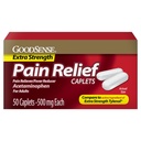 GoodSense Extra Strength Pain Relief, Acetaminophen Caplets, 500 mg, 50 Počet