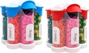 Extra Velký Pořadatel pilulek Denní, Týdenní, Měsíční dodatek Lahvička, Cute Blossom Pill Dipenser se 7 XL Compartments (2 Pack Combo) (světle modrá a červená)