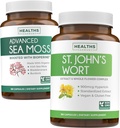 Moss Moss & St. John 's Wort (2-Month Supply) Mood Moss Blend - Organic Irish Moss - Surový vegan dodatek (180 Caps) & St John' s Wort s Powerful 900mcg Hypericin Vegan Non- GMO (180 Kapsle)