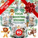 Focus Boosting Stickers (90 Pack) - Zdravý mozek podporuje pozornost, papír, Bubble Design, Drogy zdarma, oblečení, Unisex