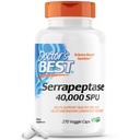 Lékařská nejlepší serrapeptáza, Non- GMO, Gluten Free, Vegan, podporuje zdravé sinusové, 40.000 SPU, 270 Počet (balení po 1)