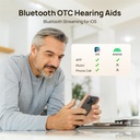 Yeasound OTC Sluchové pomůcky pro seniory, RIC700 Plus Bluetooth Call Enabled for iOS, Bezdrátové dobíjecí naslouchací pomůcky, Redukce hluku & App Control, Prescription- Grade Sound, Téměř neviditelné (Gold)