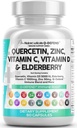 Q Defend Quercetin dodatek se zinkem vitamin C Vitamin D Elderberry Turmeric Black Pepper Česnek Zázvor Moss Lysin štípající kopřivka Reishi Houbová imunitní podpora 60 Kapsle podle čisté Nutra