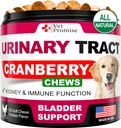 Psí UTI Léčba - Brusinkový dodatek pro psy UTI - Kontrola močového měchýře - Infekční medicína - Brusinkový dodatek Vitamíny Multivitaminové žvýkačky - Made in USA