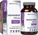 Bluebonnet Nutrition Beautiful Ally Resveratrol 250mg, Best for Skin, Antioxidant, Beauty Nutrient, Vegan, Vegetarian, Non GMO, Gluten Free, Soy Free, 60 Zeleninové kapsle, 60 Služeb