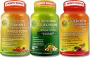 Kompletní Plant- Based Antioxidant & Imunitate Support Bundle - Liposomální vitamín C 1500mg + Liposomal Glutathione 500mg + Quercetin s bromelainem, zinem a vitaminem C - Vegan, zvýšené absorpční parametry