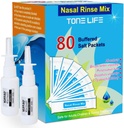 TONELIFE 80 Počet saline Nasal Care Refills + 2 Nasal Sprayer - Nasal Salt 2.7g Každý Pouch Dub 124; Refill Kit 124; 80 Buffered Salt Packets U124; pro 300ml 500ml Sinus Rinse Kit- Nose čistící lahvička
