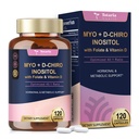 Totaria Myo-Inositol & D- Chiro Inositol dodatek Capules 3075mg, Plus Multivitamin Vitamin D3, Folát, Ideální 40: 1 Poměr - Hormonální bilance pro ženy & Ovaria * Podpora 124; Vegan, Non GMO - 120 Caps