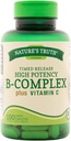 Nature 's Truth B-Complex Plus vitamín C čas propuštěn, 100 Počet (balení po 3)