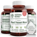 Natural Nutra Red Yeast Rice Extract, Kardiovaskulární podpora, Pomáhá zvýšit imunitu, pomáhá udržet tělesný tuk & fluid flow, Zlepšit potravu, gluten zdarma doplňky, 600 mg, 60 Kapsle (2 balení)