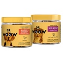Pre, Pro, PostBiotic + Losos SkinHealth Soft Chew Supplement Bundle - Dog Vitamíny, Zinek, Biotin, Probiotika, Omega 3 Fish Oil, a Wild Aljašský losos Oil, Cure Itchy kůže
