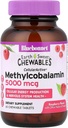 BlueBonnet Nutrition Earth Sweet ® Chewables, Cellularactive ® Methylkobalamin, Malina, 5000 mcg, 60 žvýkací tablety