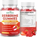 Berberine Gummies, Sugar Free 2000mg High Potency Berberine HCI Dodatek, Plus Ceylon Skořice, Mléčné Thistle pro ženy a muže, imunitní systém & Metabolismus Podpora - 60 Gummies