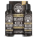 Viking Revolution Beard Wash and Beard Conditioner for Men with Argan Oil and Jojoba Oil - Beard Softtener and Posilovač Beard Care Shampool and Conditioner with Beard Oil (5oz, Spiced Vanilla)