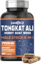 Tongkat Ali dodatek pro Vitality- Tongkat Ali Extract s horny kozí tráva, Oryzanol & Calostrum pro muže, mužský dodatek Horny Kozí tráva kapsle pro hormon, energie, síla (60 kapslí)