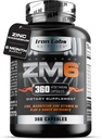 Železné Labs ZM6 - 6 Měsíční zásoba - Zinek Magnesium Aspartát Dodatek - 360 Vegetariánské kapsle - Hořčík a zinkové doplňky pro muže a ženy