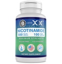 Genex Installas - Nikotinamid 500mg vitamin B3 Flush Free Niacin Kapsle pro zdravou pleť - Niacinamid Supplemente Pills Nápověda Produce Keratin & Support Skin Cell Health & Energy - (100 Kapsle)
