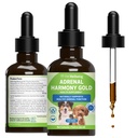 Pet Wellbeing Adrenal Harmony Gold pro psy - Vet- Vydávaný - Podporuje zdravé funkce nadledvin, normální hladiny kortizolu, Zdravá žízeň a váha - holistický dodatek - 2 oz (59 ml)