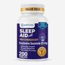 WELMATE - Nighttime Sleep Aid - Doxylamin Sucinate 25 mg - pro dospělé a děti 12 + - 200 tablet