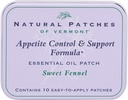 Přírodní záplaty Vermont Appetite Conpressant Essential Oil Těla Záplaty, Sweet Fennel, 10-Count Tin